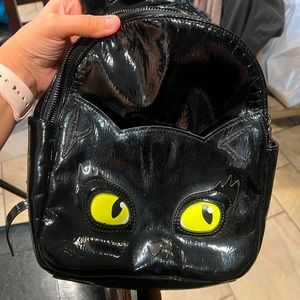 Betsy Johnson resting cat face backpack purse , in mint condition